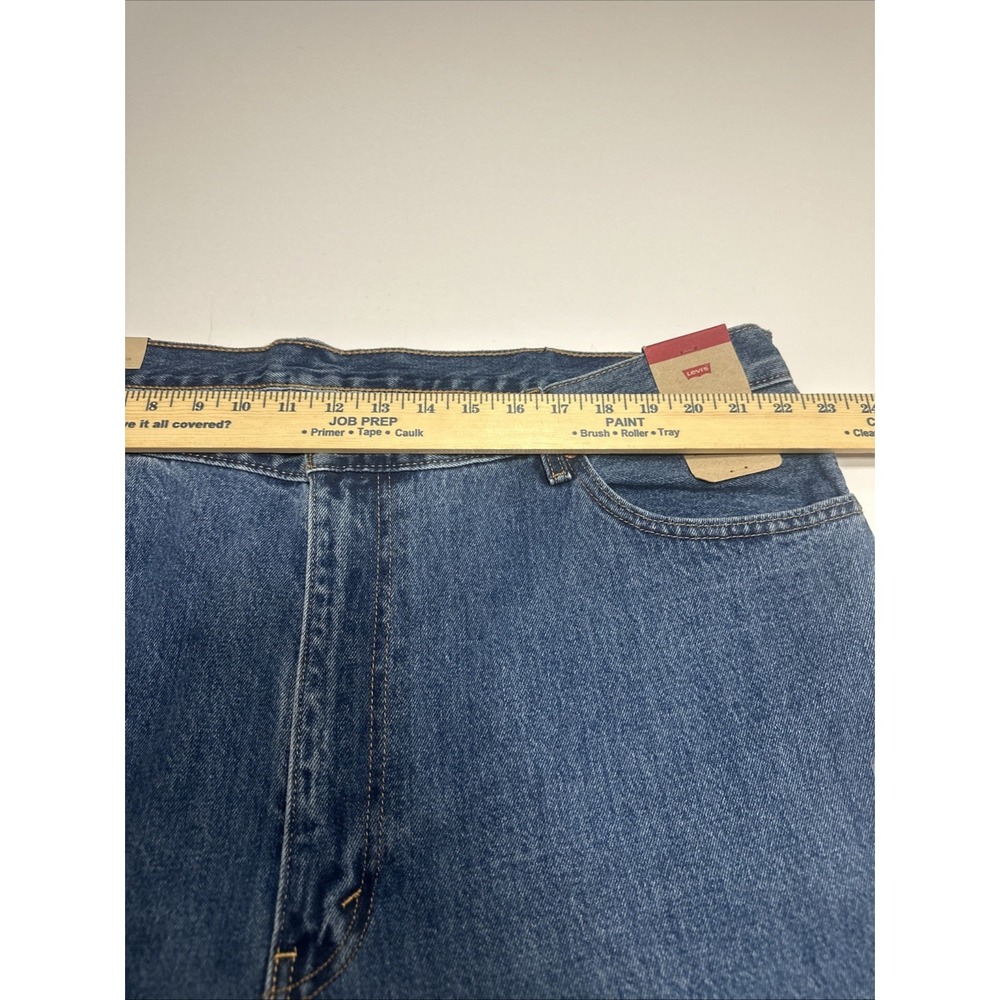 Levis Men's 505 Regular Fit Jeans, Big & Tall, Medium Stonewash, 46x32 - Picture 7 of 11